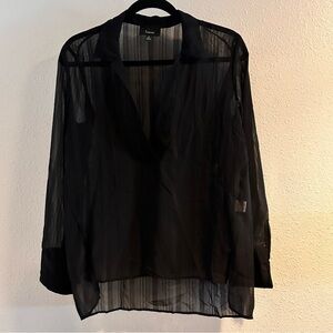 Lumiere Black Sheer Blouse Size Small
